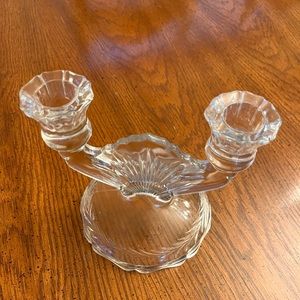 Double Heavyweight Glass Candle Holder